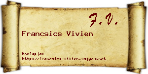 Francsics Vivien névjegykártya